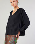 Long Sleeve Black Blouse