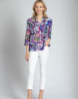 Mandarin Collar Button Up Blouse