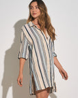 Striped Button Up Dress