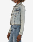 KUT Kara Jacket No Waist w/Frayed Hem