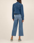 Shaya Crop Jacket No Waist Front and Back Raw Hem