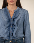 Fallon Double Ruffle Long Sleeve Shirt