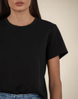 Remington Scoop Neck Crop Short Sleeve Shirt - Black