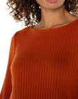 LC Long Sleeve Boat Neck Knit Top Cedar