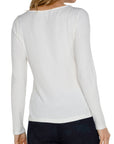 LC Long Sleeve Boat Neck Knit Top Snow