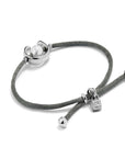 UNOde50  Sterling Silver-Plated Blackish Thread Bracelet With Shell Pearl Accessory Size Medium