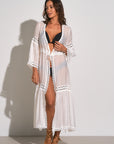 Lace Kimono Coverup- White