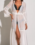 Lace Kimono Coverup- White