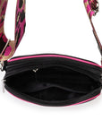 Neoprene Dual Zipper Crossbody - Black/ Hot Pink