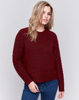 Fishnet Sleeve Sweater -Cabernet