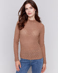 Mock Neck Basic Top -Truffle