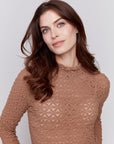 Mock Neck Basic Top -Truffle