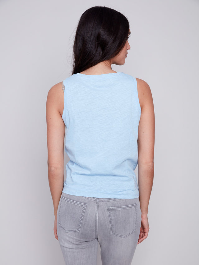 Organic Cotton Slub Tank Top - Sky