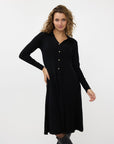 Dress Rib Button Front