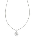 Kendra Scott Dira Crystal Short Pendant Necklace Silver White Crystal