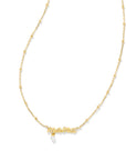 Kendra Scott Mama Script Pendant Necklace Gold White Pearl