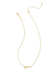 Kendra Scott Mama Script Pendant Necklace Gold White Pearl