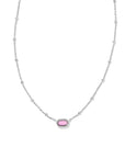 Kendra Scott Baby Elisa Satellite Short Pendant Necklace Silver Fuchsia Magnesite