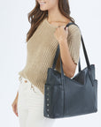 Addie Large Tote - Black/Gunmetal