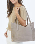 Addie Large Tote - Grey Natural/Brushed Gold