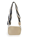 Neoprene Dual Zipper Crossbody - Tan