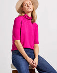 Mock Neck Elbow Sleeve - Deep Magenta