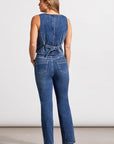 Denim Vest with Back Belt