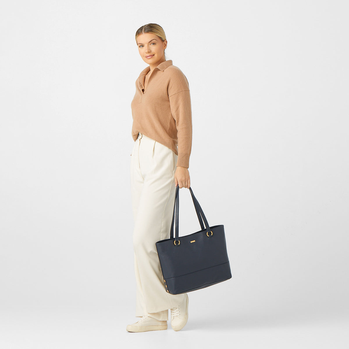 Andersen Tote - Navy Tides Brushed Gold