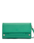 AJ Crossbody Clutch - Verdant Green Brushed Silver