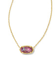 Kendra Scott Elisa Necklace Gold Bronze Veined Purple Turquoise