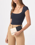 AJ Crossbody Clutch - Contrast Brushed Gold Hammered